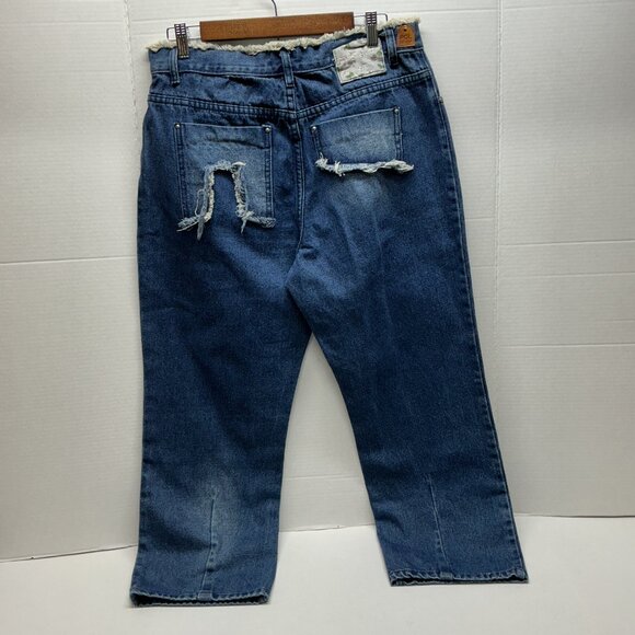 POL LARGE JEANS 32" WAIST 100% COTTON (SIZE 14) - Picture 7 of 14